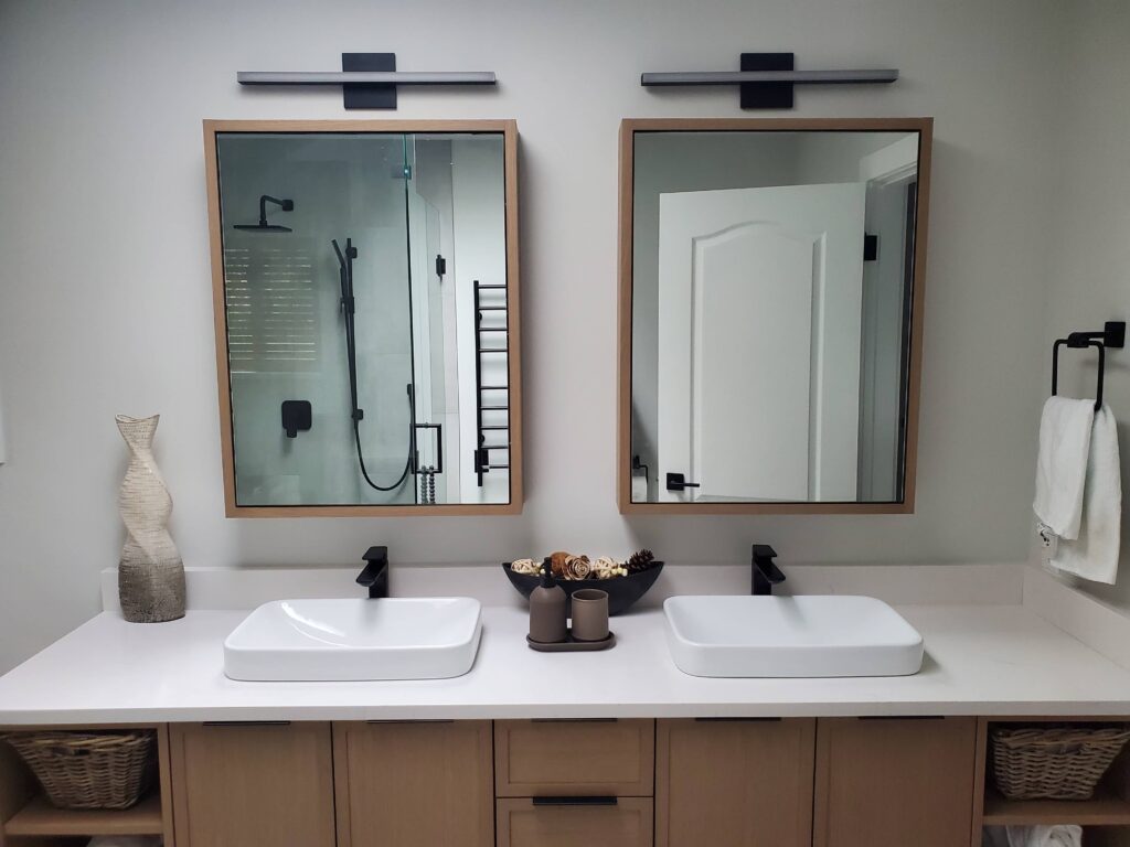Modern bathroom double sink