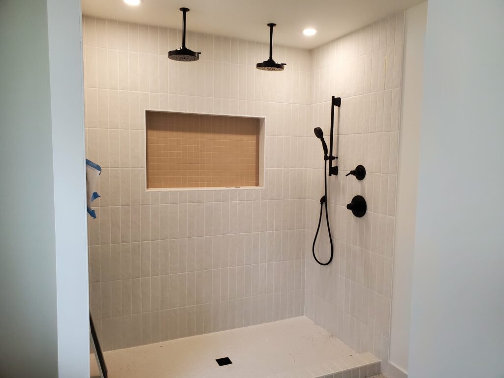 Bathroom shower after being renovated